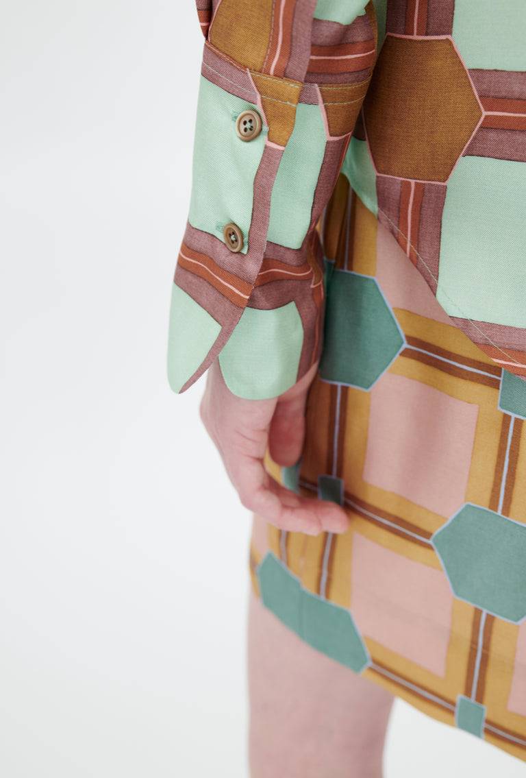 Odeeh Painted Tiles Bluse, Mint Weihnachtsangebot