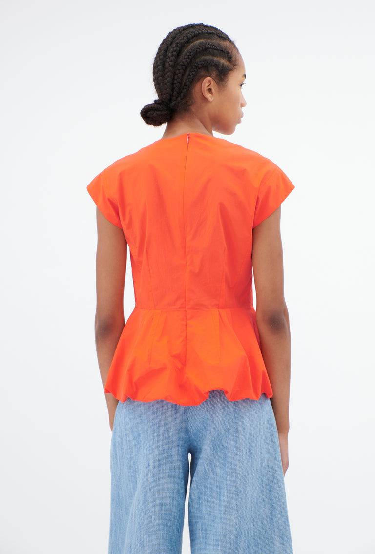 Odeeh Cotton Popeline Bluse, Glowing Orange Vatertagsangebot