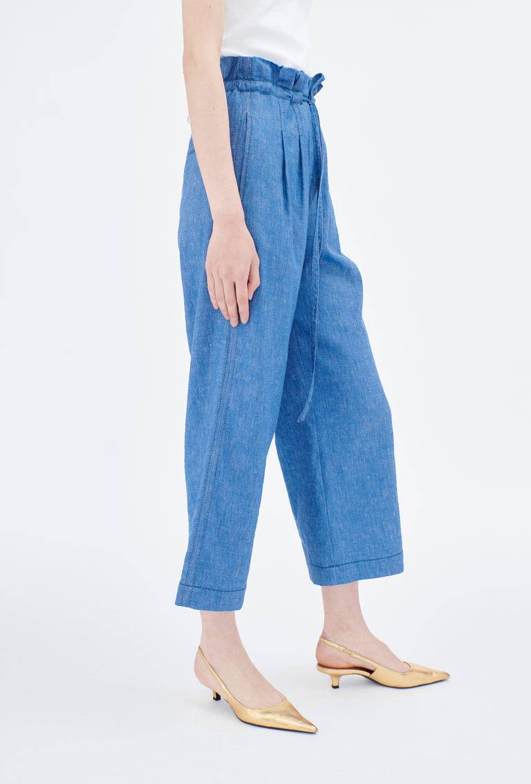 Odeeh Cotton Linen Denim Hose, Ocean Lagerräumung