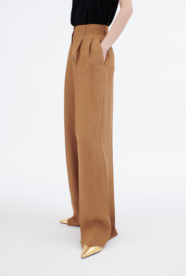 Odeeh Crisp Viscose Hose, Caramel Heißer Verkauf