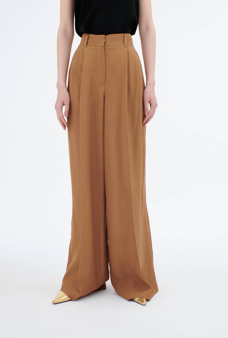 Odeeh Crisp Viscose Hose, Caramel Heißer Verkauf