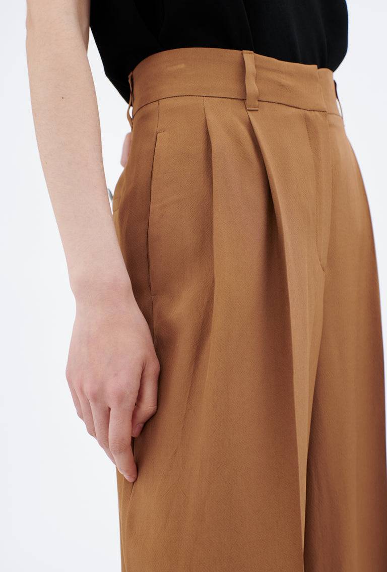 Odeeh Crisp Viscose Hose, Caramel Heißer Verkauf