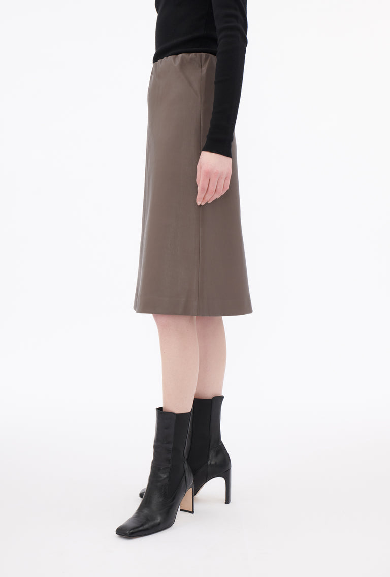 Odeeh Nappa Stretch Lederrock, Olive-brown Riesige Ersparnisse