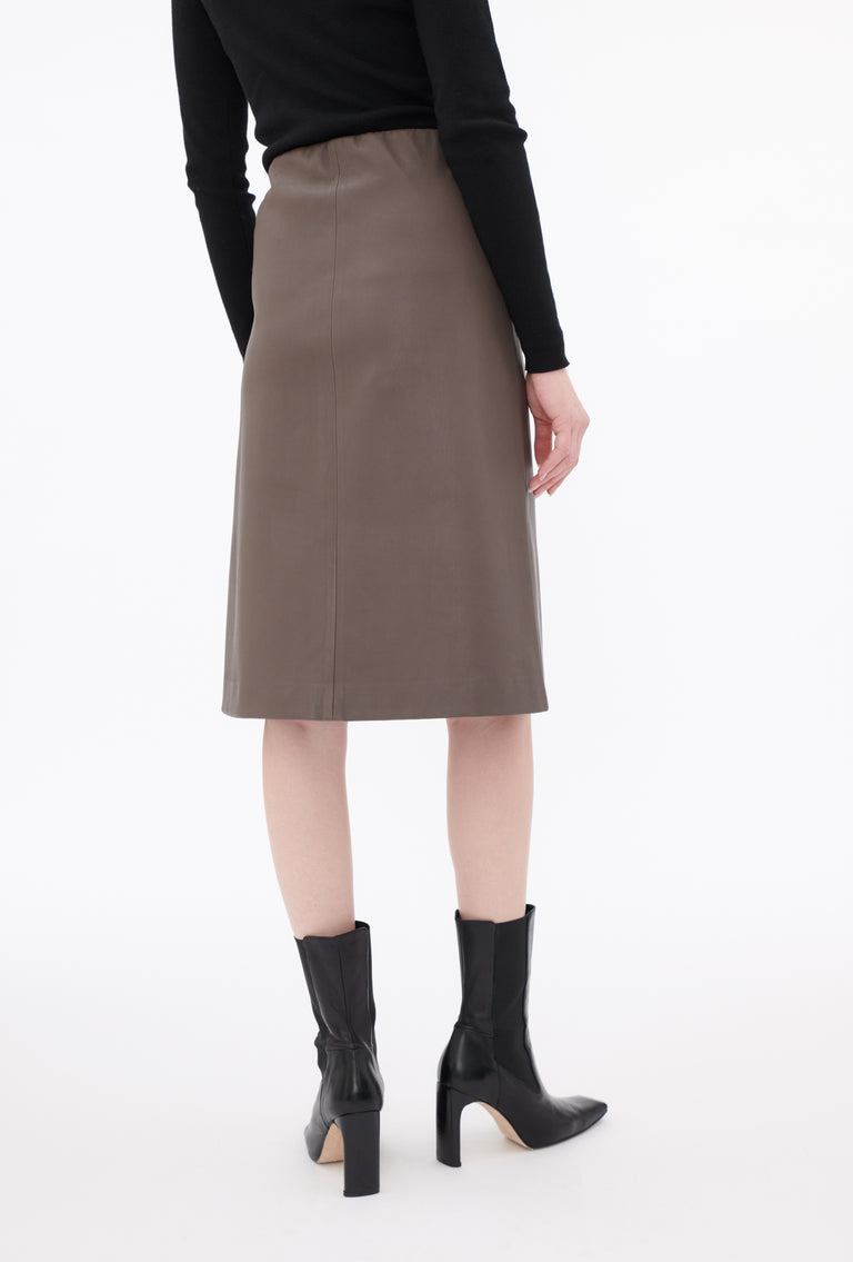 Odeeh Nappa Stretch Lederrock, Olive-brown Riesige Ersparnisse