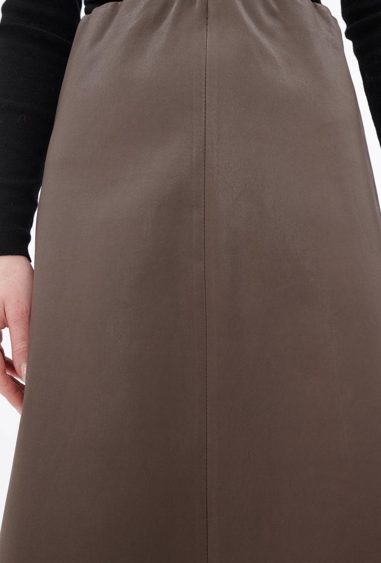 Odeeh Nappa Stretch Lederrock, Olive-brown Riesige Ersparnisse