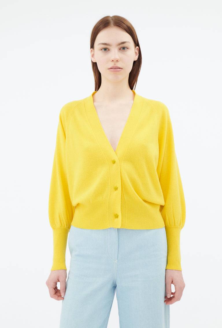 Odeeh Light Cashmere Cardigan, Canary Yellow