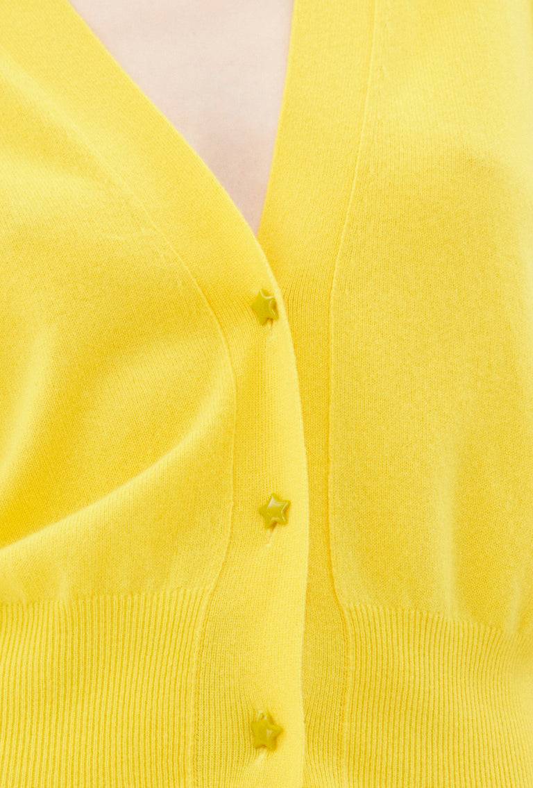 Odeeh Light Cashmere Cardigan, Canary Yellow Begrenzte Freigabe