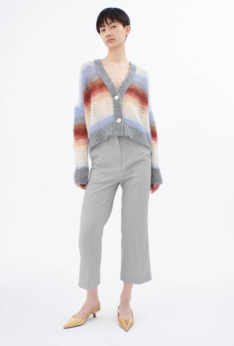 Odeeh Light Weight Mohair Mix Sunset Stripe Cardigan, Multicolor Letzte 3 Tage