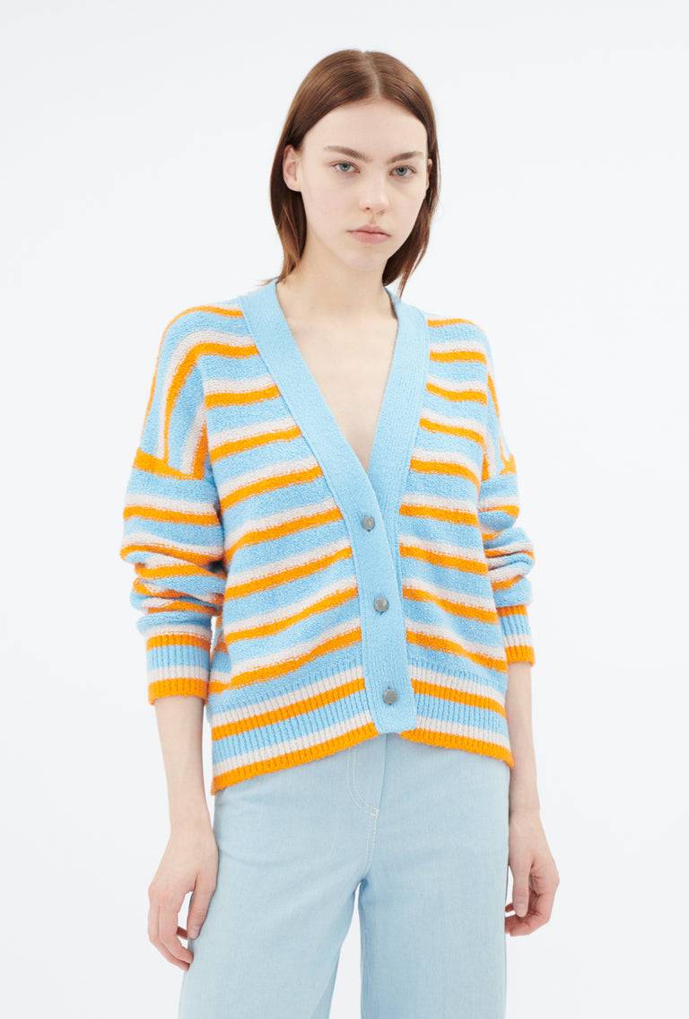Odeeh Lido Stripe Cardigan, Himmelblau Bis zu 65% Rabatt