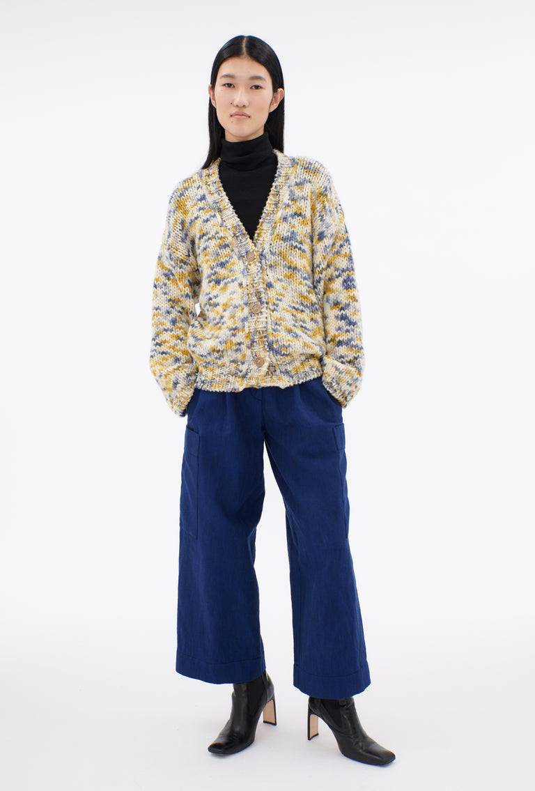 Odeeh Multicolour Printed Wool Cardigan, Honey Super Rabatt