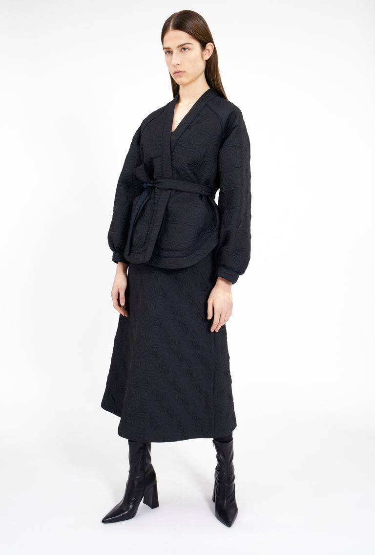 Odeeh Geometric Matelassé Padded Jacke, Midnight Begrenzt auf 3 Tage