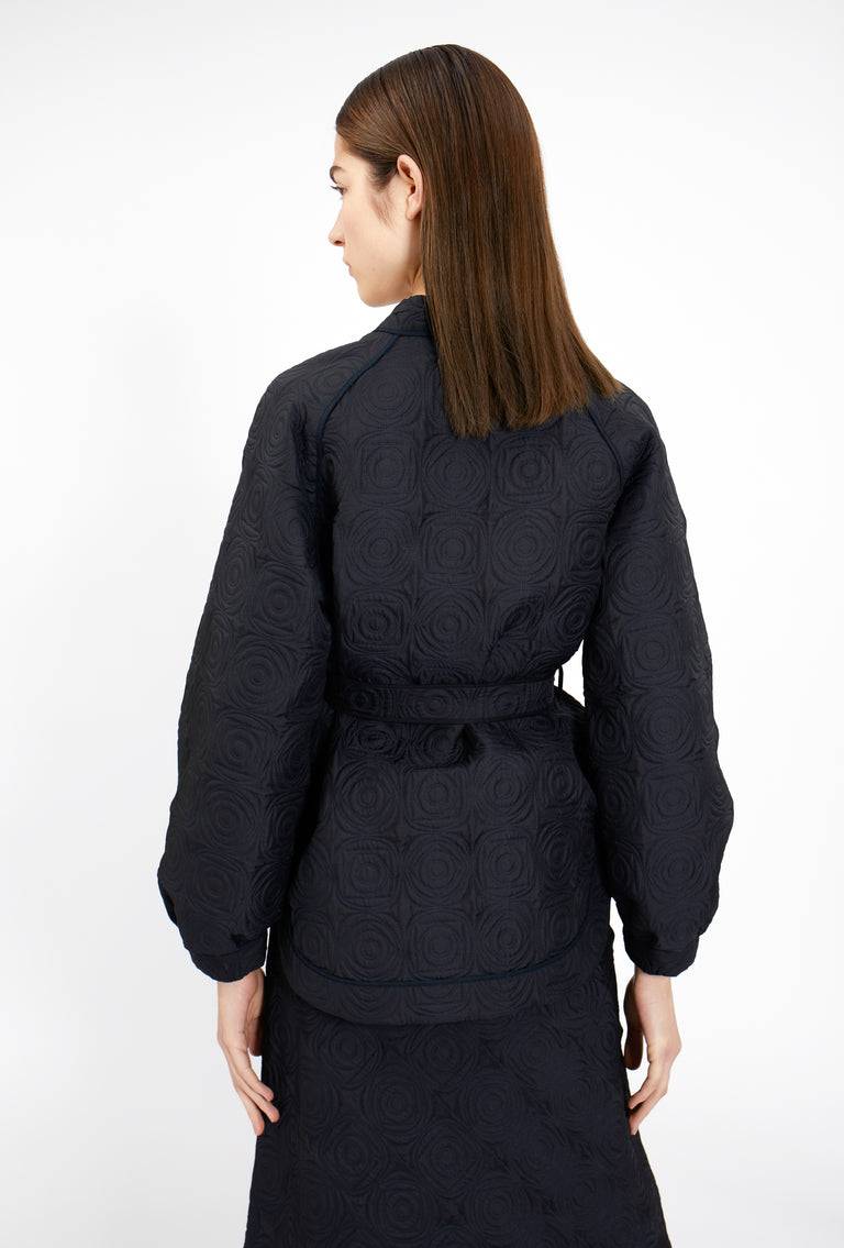 Odeeh Geometric Matelassé Padded Jacke, Midnight Begrenzt auf 3 Tage