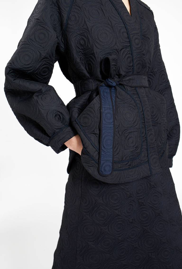 Odeeh Geometric Matelassé Padded Jacke, Midnight Begrenzt auf 3 Tage