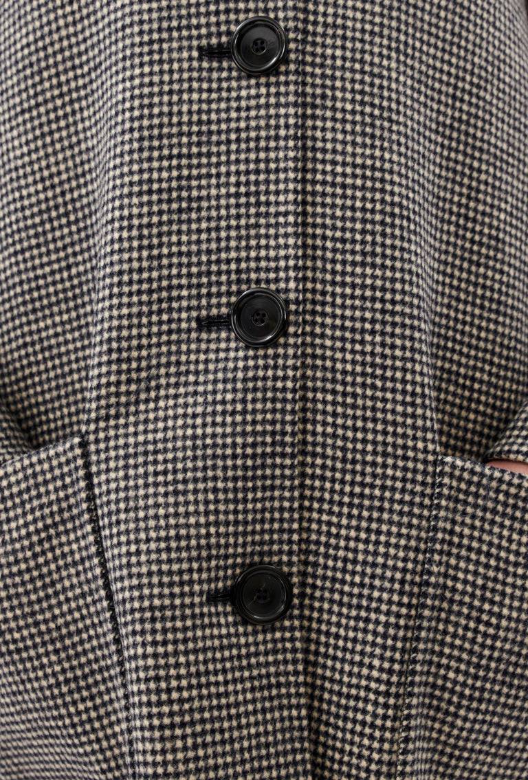 Odeeh Double Check "Made in Germany" Mantel, Black White zollfrei