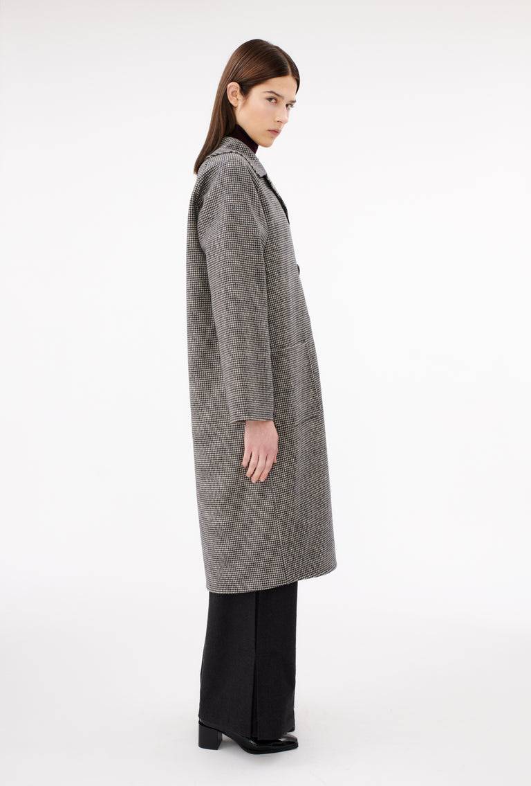 Odeeh Double Check "Made in Germany" Mantel, Black White zollfrei