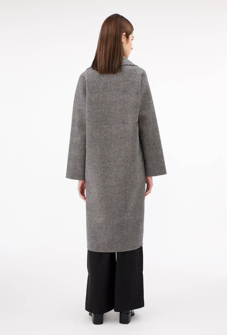 Odeeh Double Check "Made in Germany" Mantel, Black White zollfrei