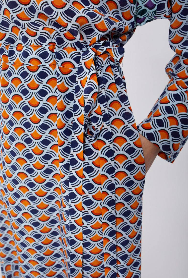 Odeeh Crossed Waves Kleid, Glowing Orange Auslauf