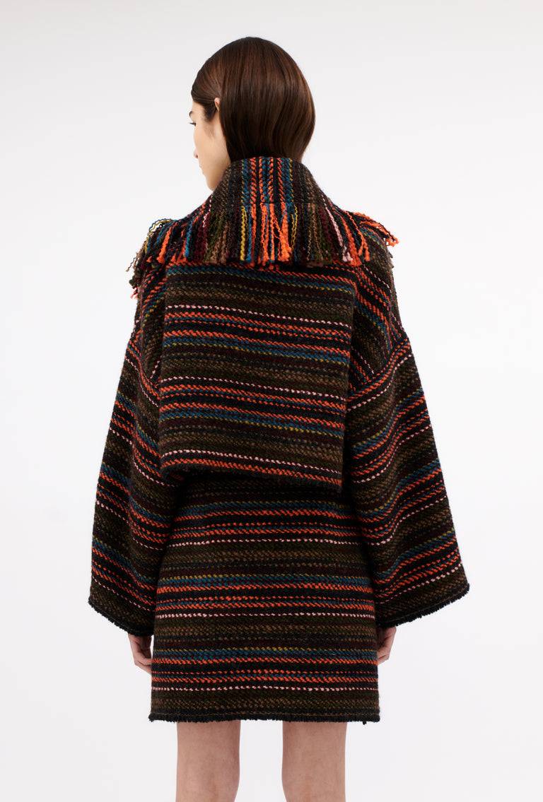 Odeeh Multicolor Stripe Jacke, Charcoal Günstiger Verkauf