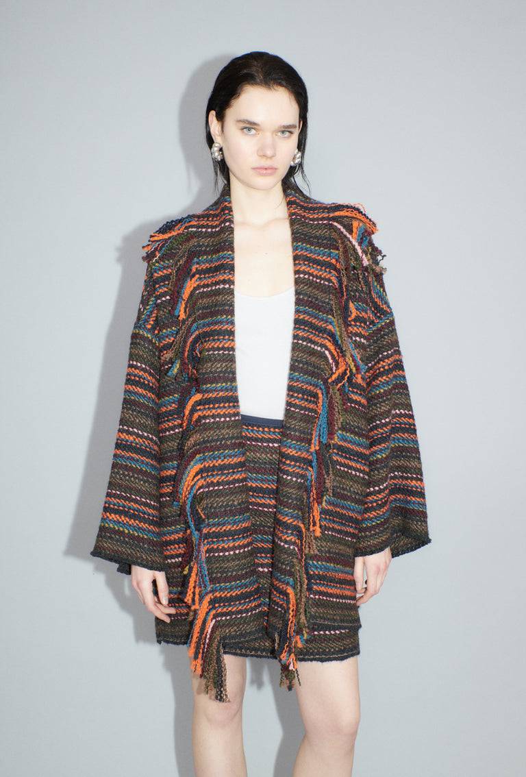 Odeeh Multicolor Stripe Jacke, Charcoal Kostenloser Versand