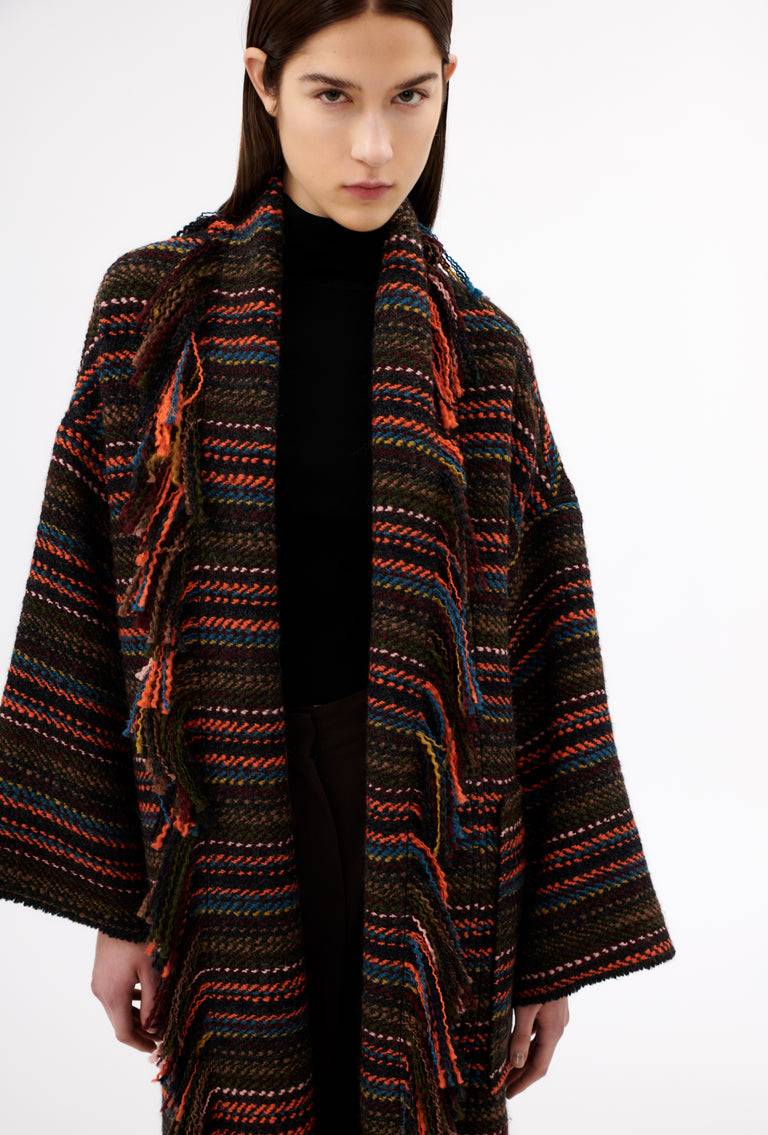 Odeeh Multicolor Stripe Mantel, Charcoal Limitierter Zeitrabatt