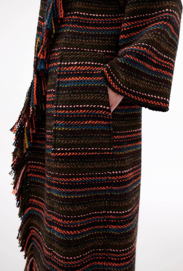 Odeeh Multicolor Stripe Mantel, Charcoal Limitierter Zeitrabatt