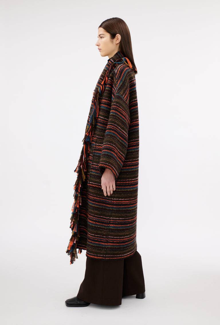 Odeeh Multicolor Stripe Mantel, Charcoal Limitierter Zeitrabatt