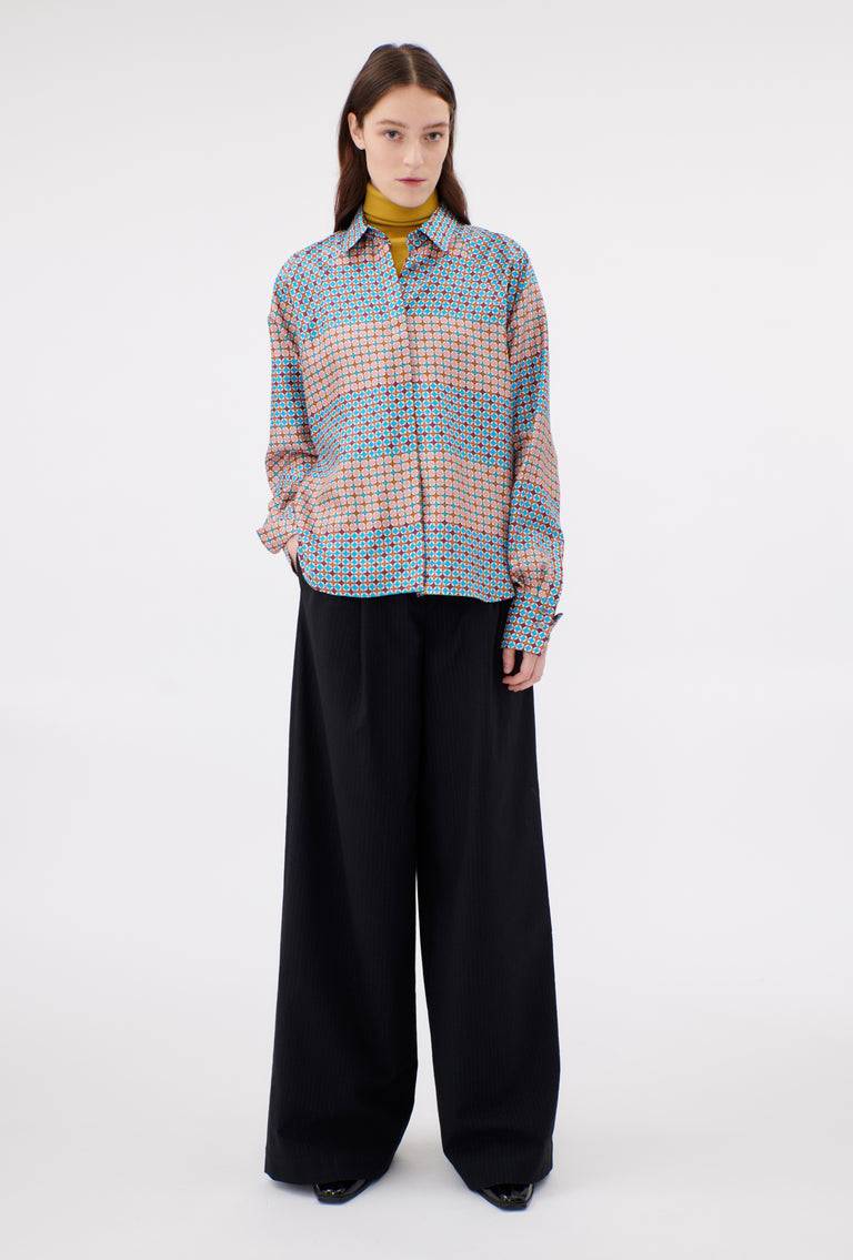 Odeeh Mini Tiles Bluse, Cerulean Flash Sale