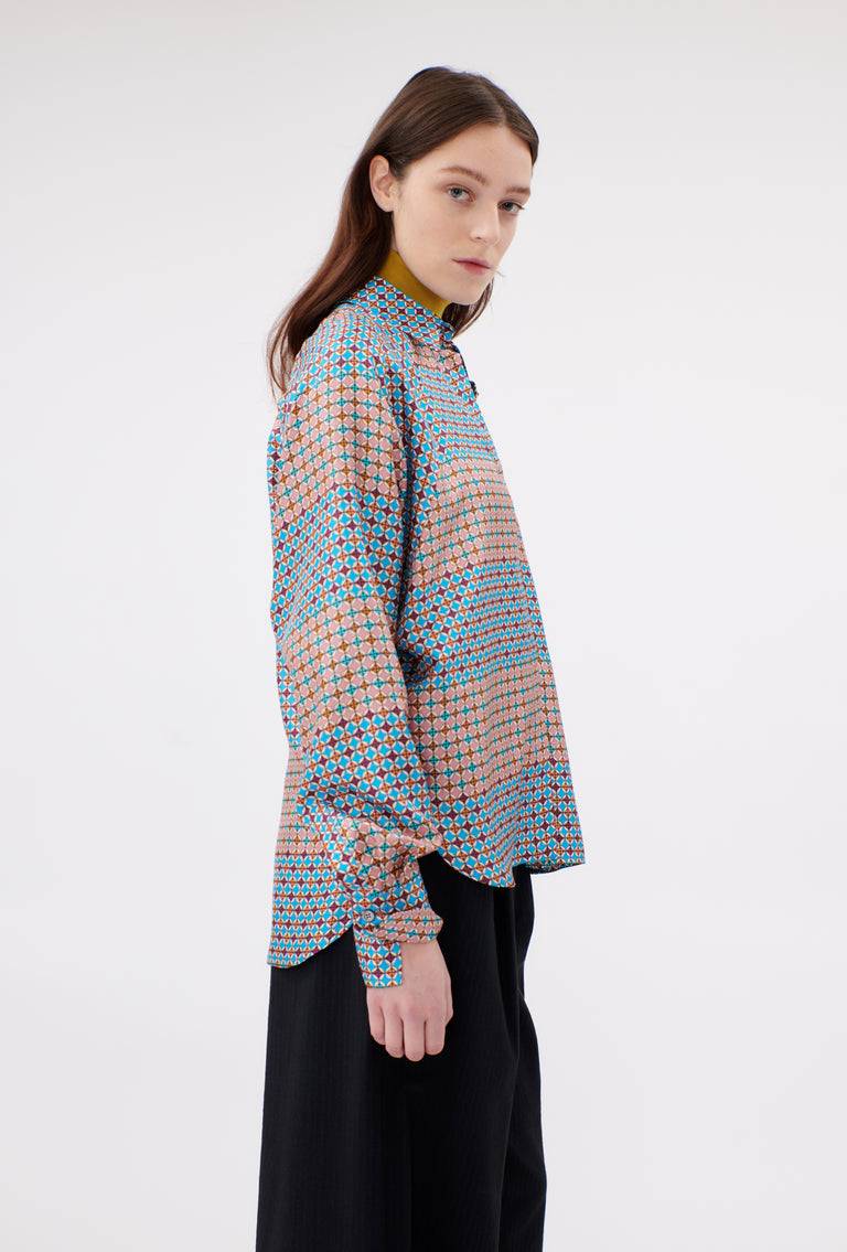 Odeeh Mini Tiles Bluse, Cerulean Flash Sale