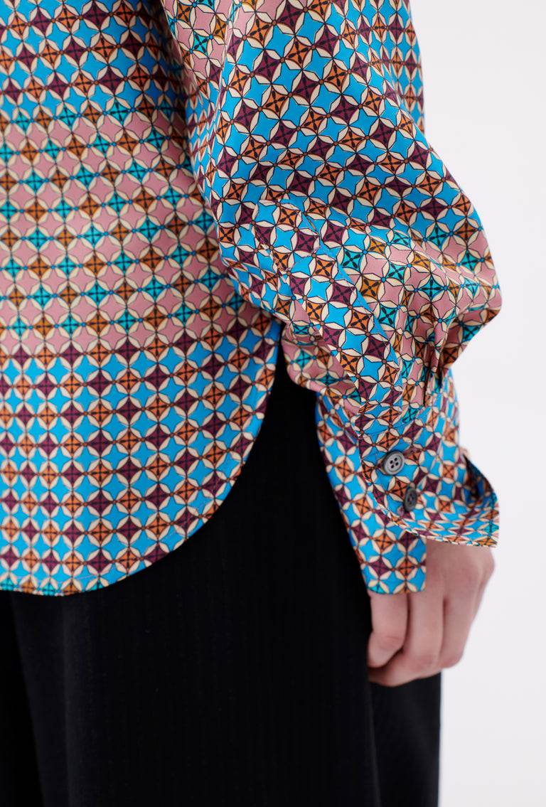 Odeeh Mini Tiles Bluse, Cerulean Flash Sale