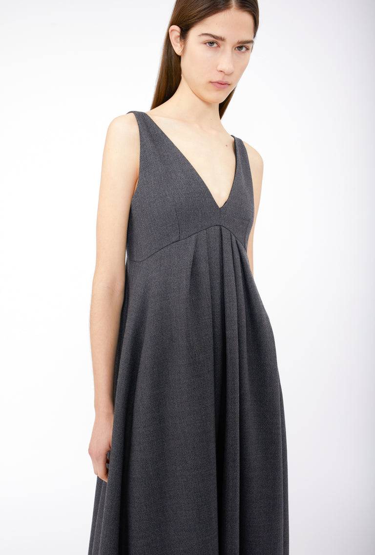 Odeeh Savile Row Wool Pique Kleid, Charcoal Exklusivangebot