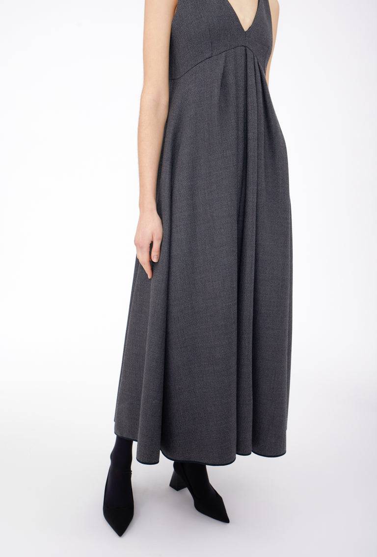 Odeeh Savile Row Wool Pique Kleid, Charcoal Exklusivangebot