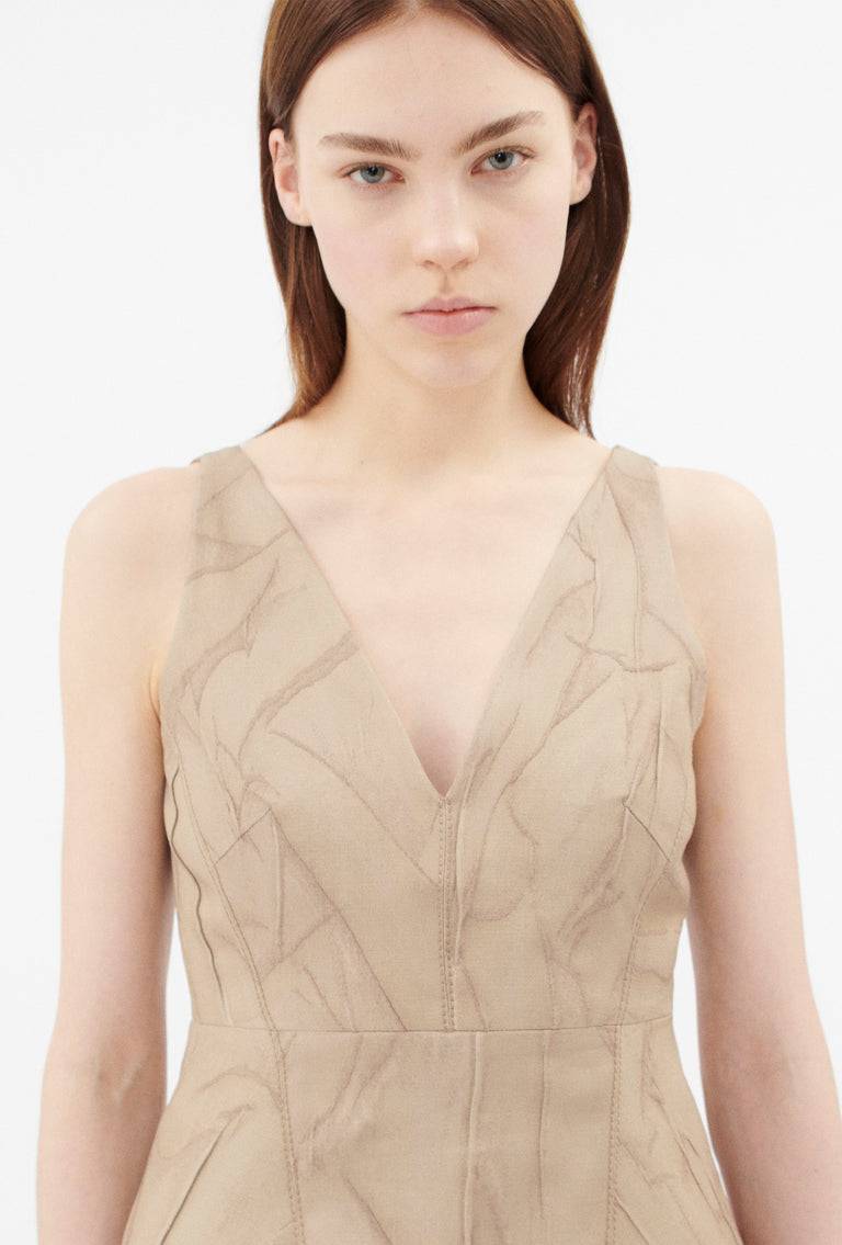 Odeeh Crinkled Duchesse Stonewashed Top, French Beige Lagerräumung