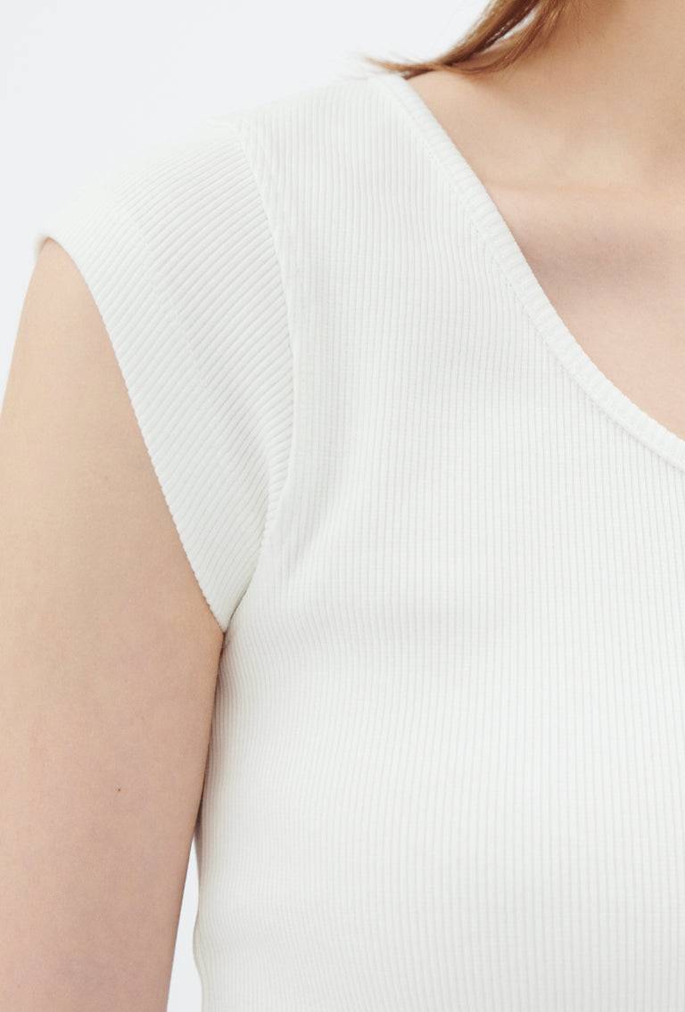 Odeeh Organic Cotton Rib T-Shirt, Milk Heißer Verkauf