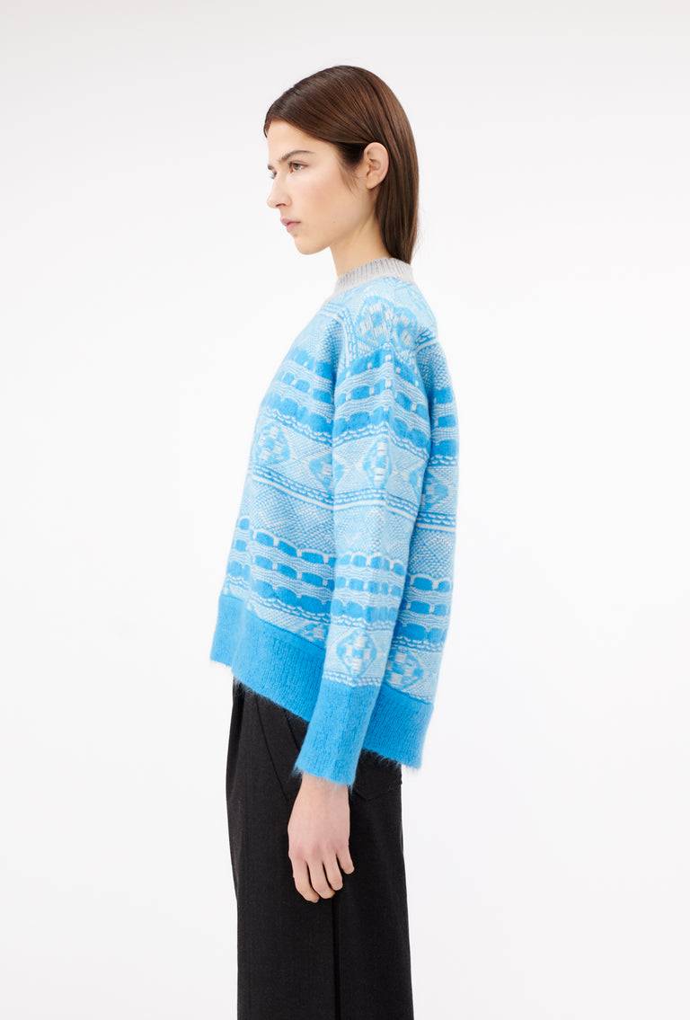 Odeeh Graphic Norwegian Pullover, Himmelblau Bestseller