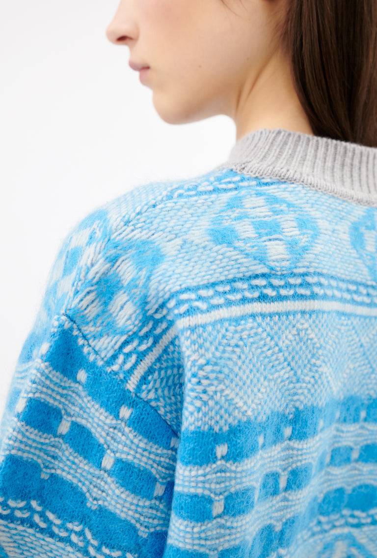 Odeeh Graphic Norwegian Pullover, Himmelblau Bestseller