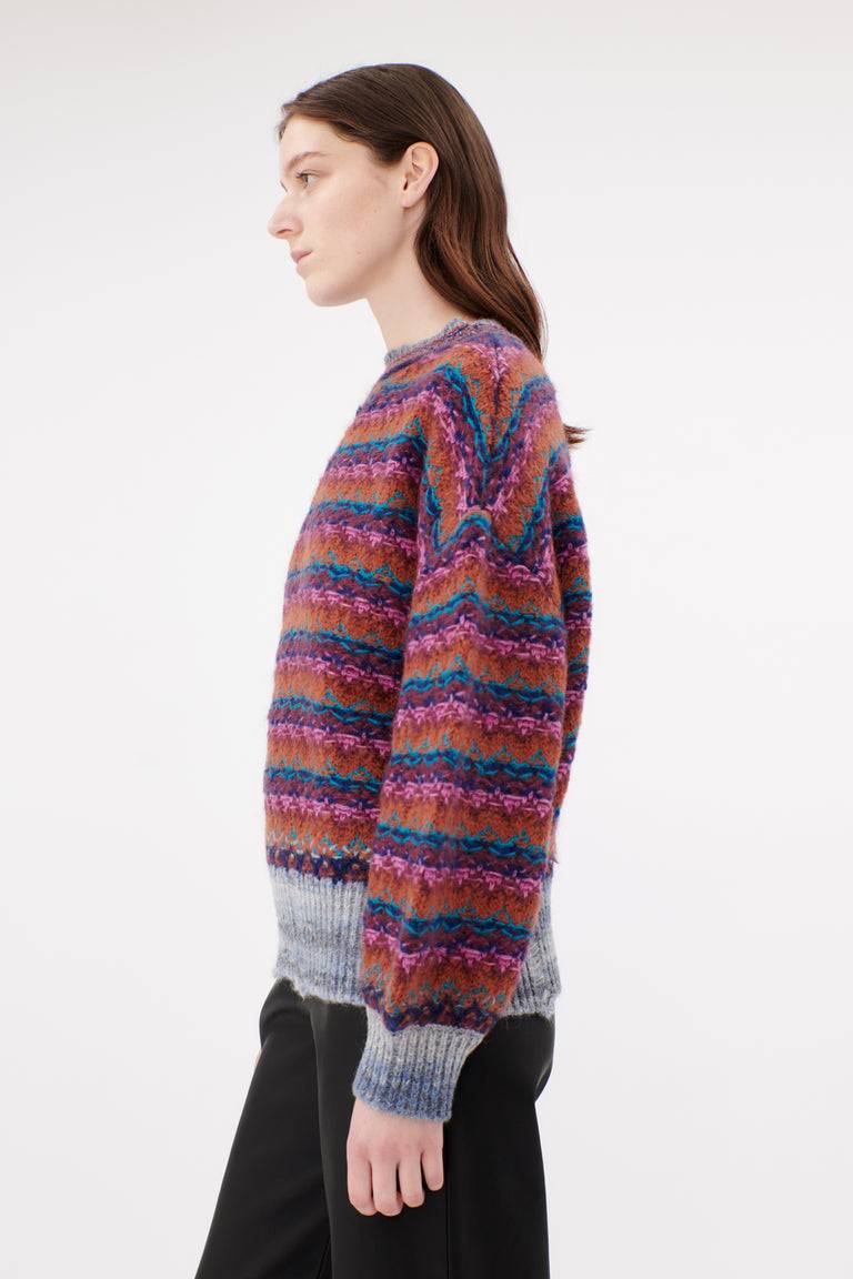 Odeeh Blurry Stripes Wool Pullover, Cinnamon Nur noch ein Tag übrig