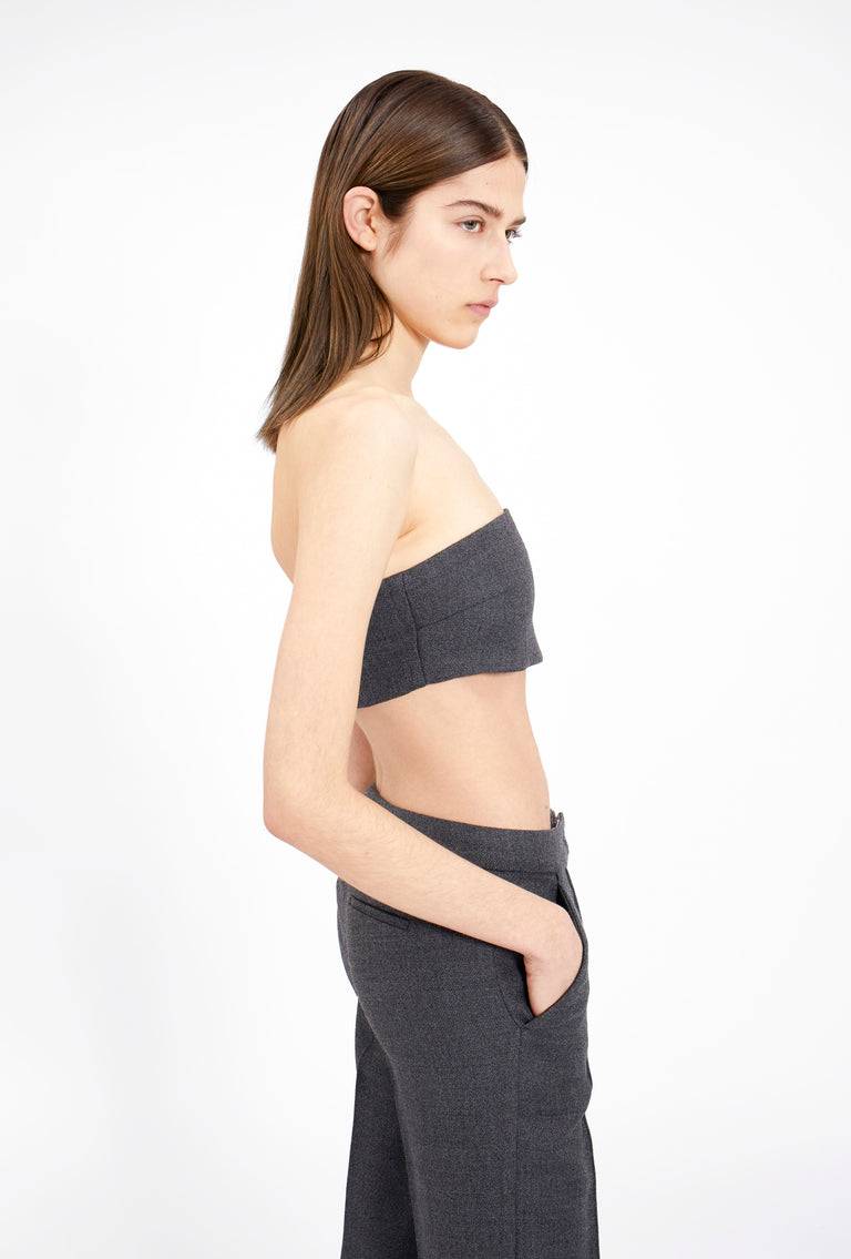 Odeeh Savile Row Wool Pique Top, Charcoal Super Rabatt