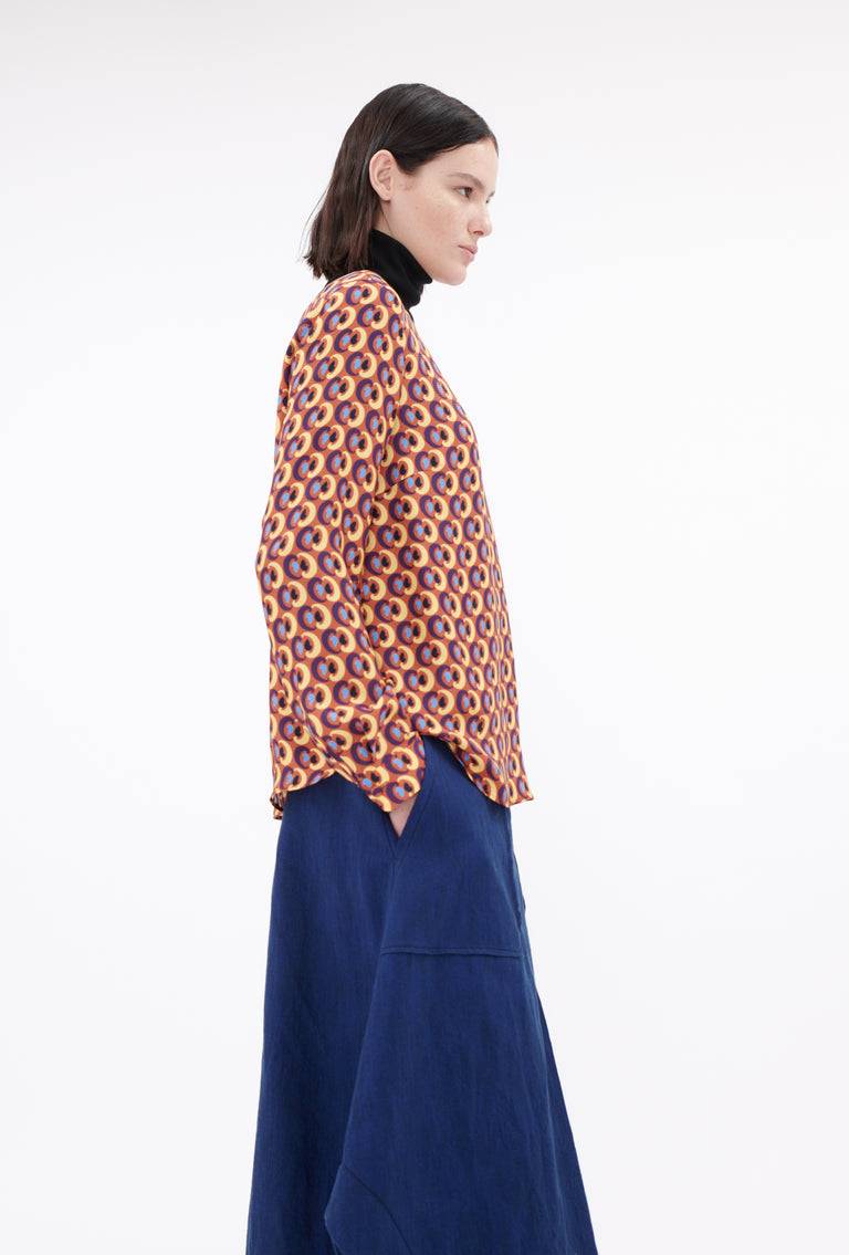 Odeeh Arabesques Bluse, Brick red Black Friday Preise