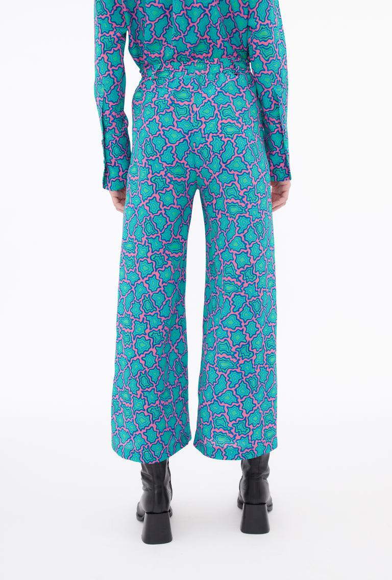 Odeeh Memphis Achats Crepe de Chine Hose, Carribean Green Schlussverkauf