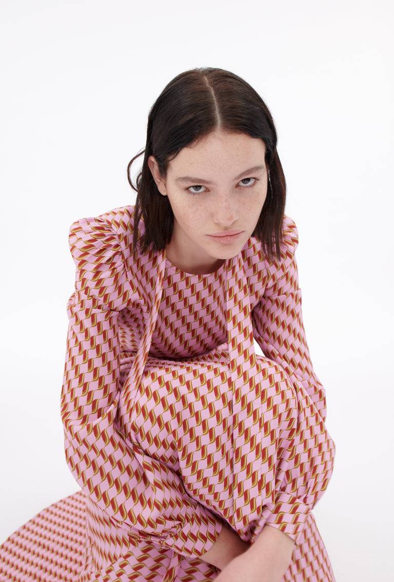 Odeeh Diagonal Waves Kleid, Candy Fabrikverkauf