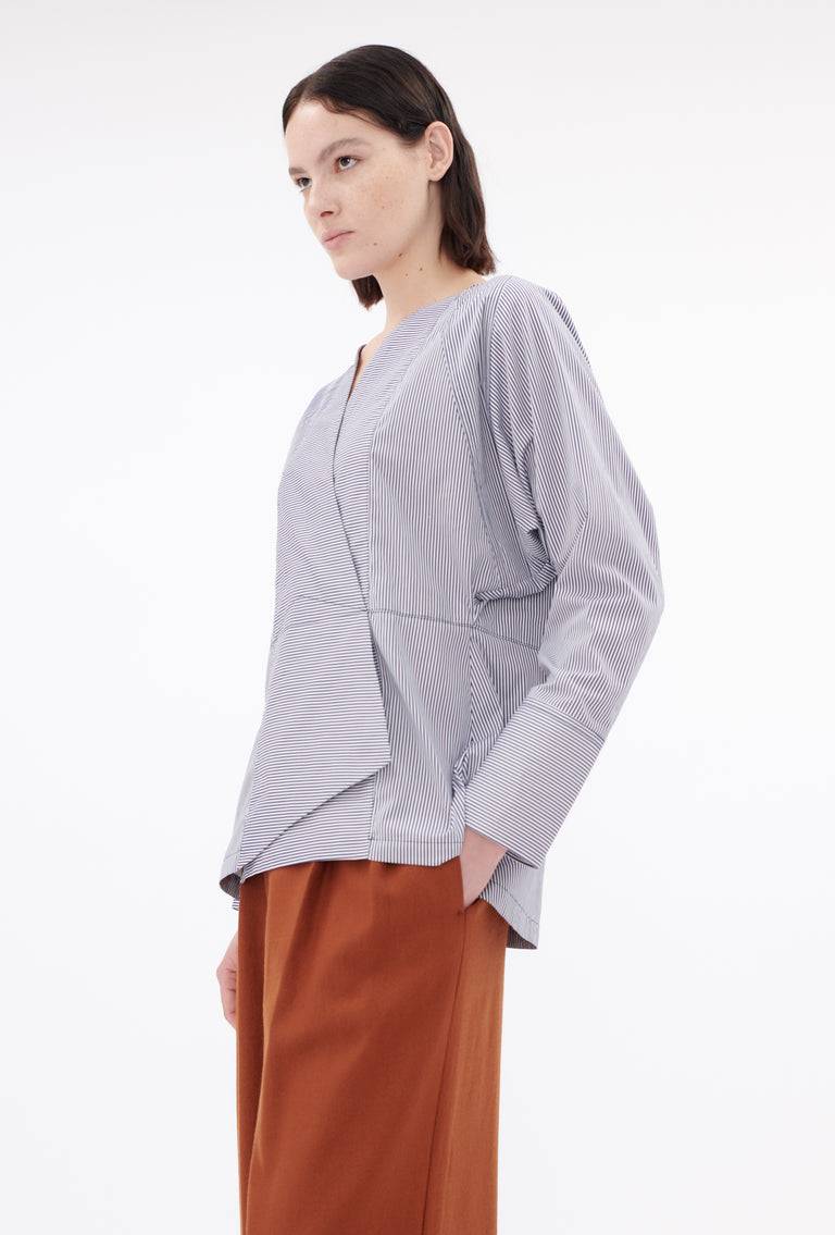 Odeeh Stripes Bluse, Navy White Rabatt