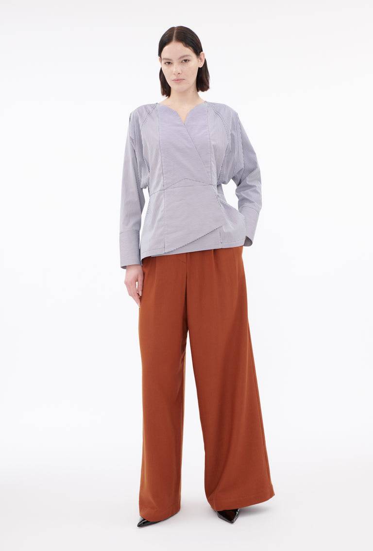 Odeeh Stripes Bluse, Navy White Rabatt