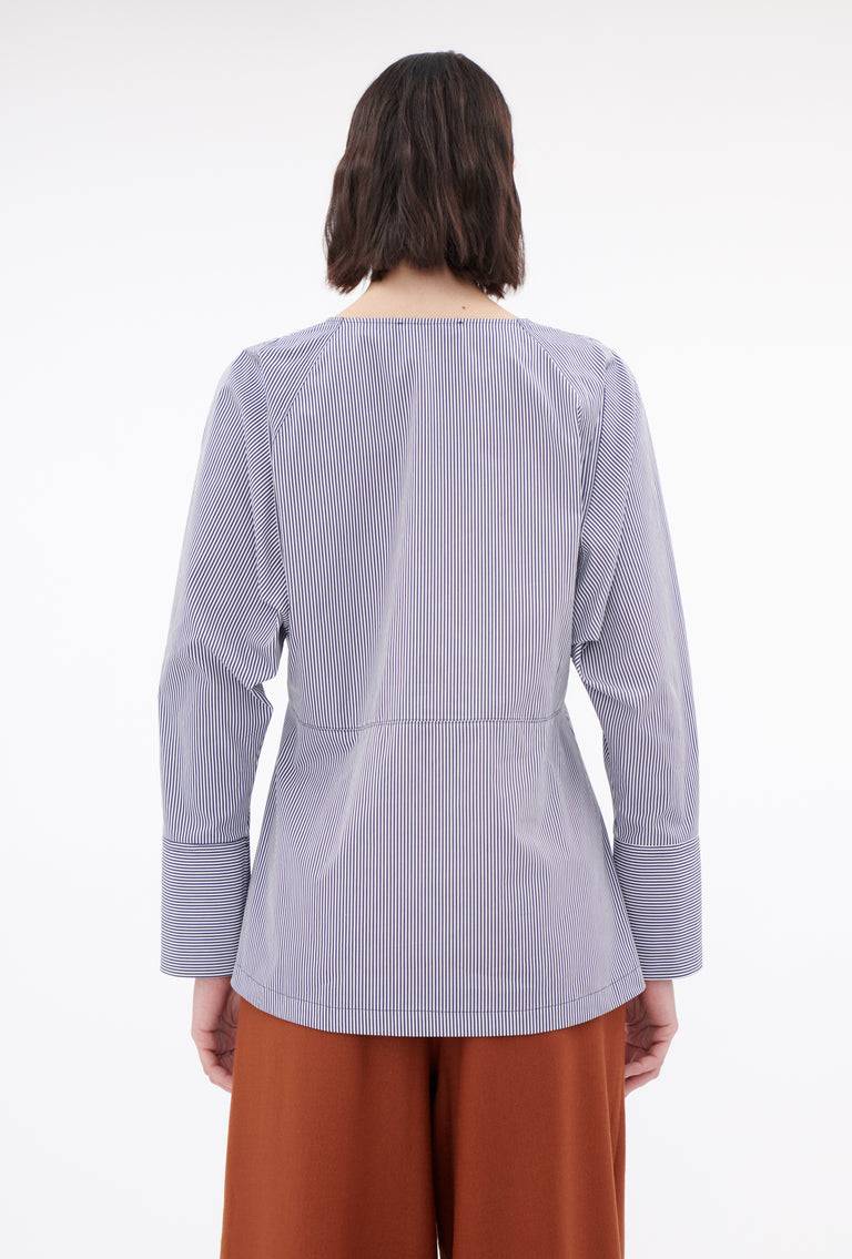 Odeeh Stripes Bluse, Navy White Rabatt