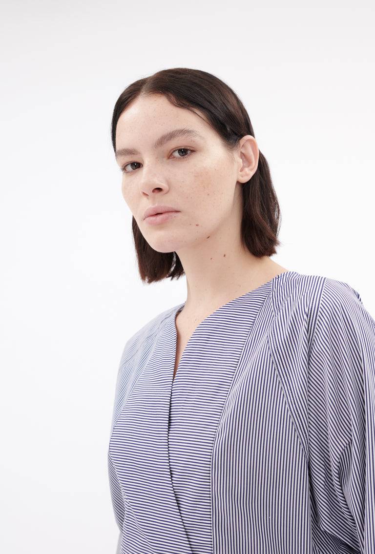 Odeeh Stripes Bluse, Navy White Rabatt