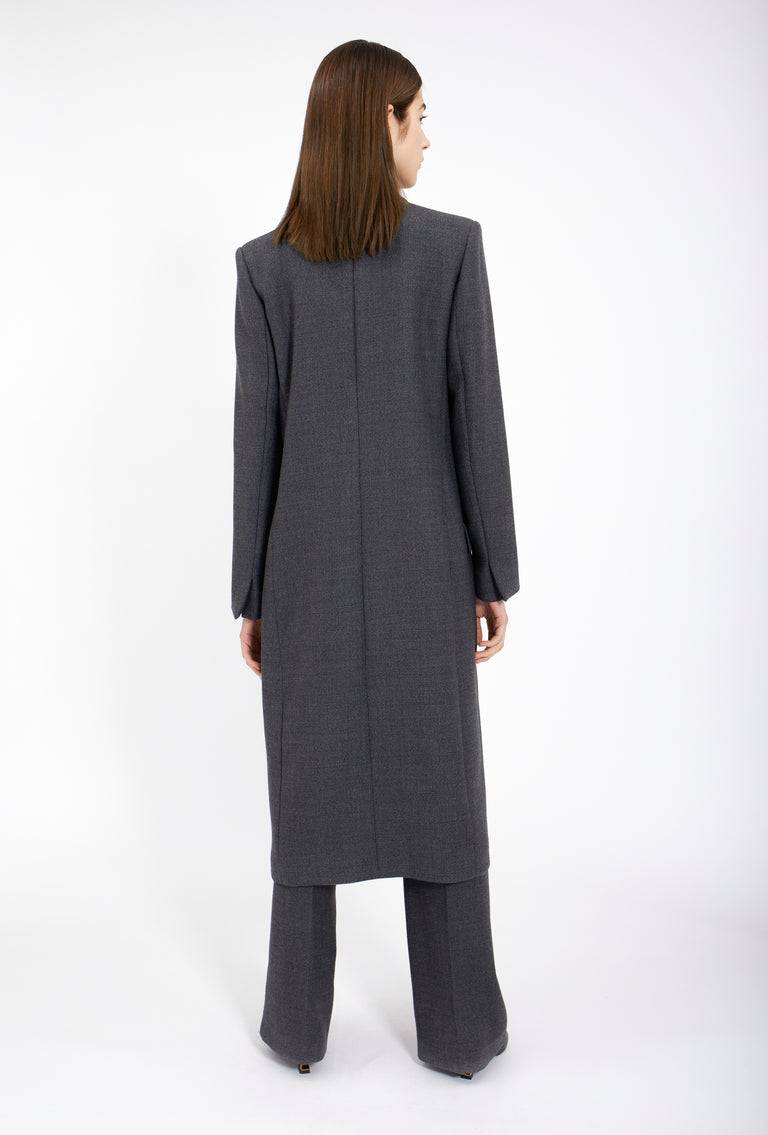 Odeeh Savile Row Wool Pique Mantel, Charcoal Großer Ausverkauf