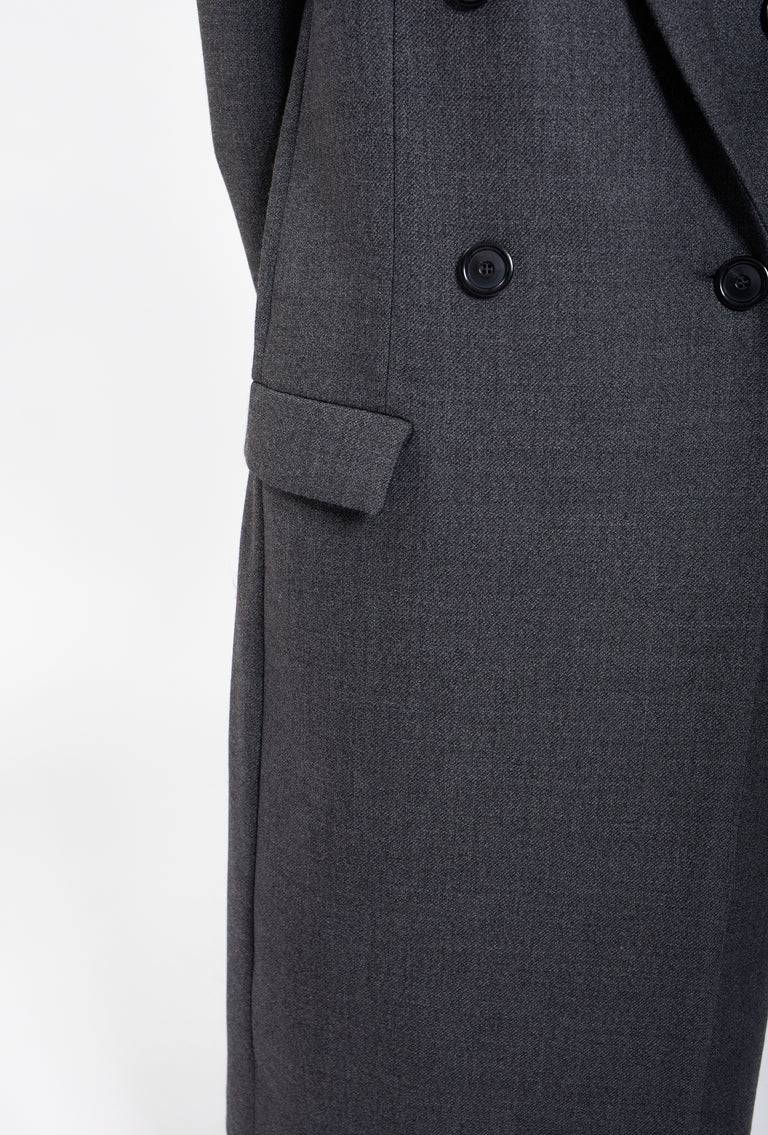 Odeeh Savile Row Wool Pique Mantel, Charcoal Großer Ausverkauf