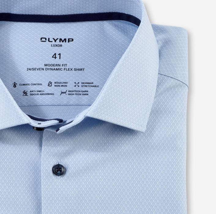Oblymp Luxor 24/SevenBusinesshemd, modern fit, Global Kent, Bleu Kauf eins, bekomm eins gratis