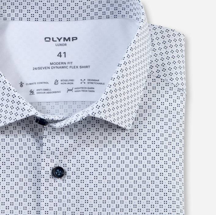 Oblymp Luxor 24/SevenBusinesshemd, modern fit, Modern Kent, Weiß VIP-Rabatte