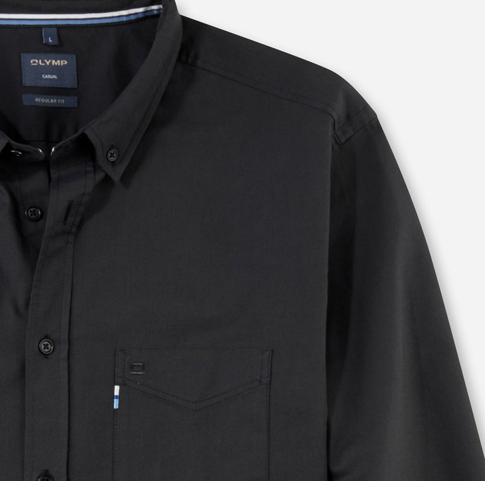 Oblymp CasualFreizeithemd, regular fit, Button-down, Schwarz Letzter Tag