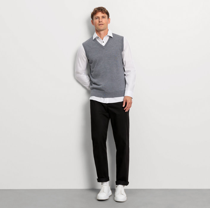 Oblymp Casual Strick, Pullunder, Silbergrau Schlussverkauf